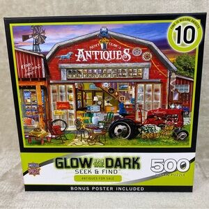 Glow in the Dark Seek & Find 500 Pc Puzzle Aunt Teaks Antiques For Sale 50832